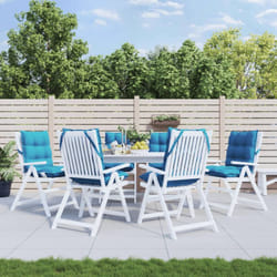 Cuscini Sedia Schienale Basso 6 pz Azzurro in Tessuto Oxford Vidaxl 25462