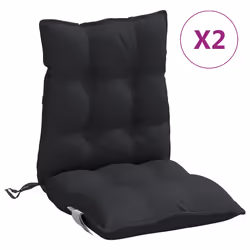 Cuscini per Sedia Schienale Basso 2 pz Neri in Tessuto Oxfordcod mxl 117101 - Vista aggiuntiva 2