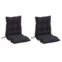 Cuscini per Sedia Schienale Basso 2 pz Neri in Tessuto Oxfordcod mxl 117101 - Vista aggiuntiva 3