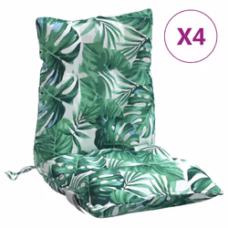 Cuscini Sedia Schienale Basso 4 pz Motivo Foglie Tessuto Oxfordcod mxl 114907 - Vista aggiuntiva 2