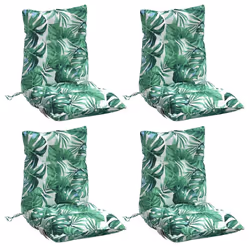 Cuscini Sedia Schienale Basso 4 pz Motivo Foglie Tessuto Oxfordcod mxl 114907 - Vista aggiuntiva 3