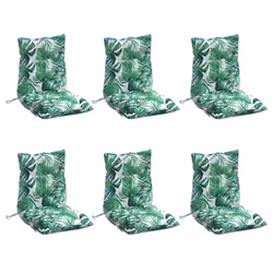 Cuscini Sedia Schienale Basso 6 pz Motivo Foglie Tessuto Oxfordcod mxl 90929 - Vista aggiuntiva 3