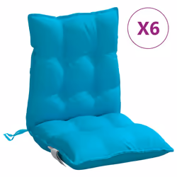 Cuscini Sedia Schienale Basso 6 pz Turchese in Tessuto Oxfordcod mxl 114911 - Vista aggiuntiva 2