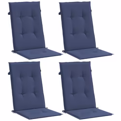 Cuscini Sedia con Schienale Alto 4 pz Blu Marino Tessutocod mxl 91898 - Vista aggiuntiva 3