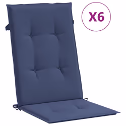 Cuscini Sedia con Schienale Alto 6 pz Blu Marino Tessutocod mxl 115894 - Vista aggiuntiva 2