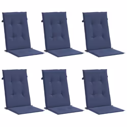 Cuscini Sedia con Schienale Alto 6 pz Blu Marino Tessutocod mxl 115894 - Vista aggiuntiva 3
