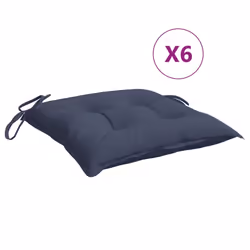 Cuscini per Sedia 6 pz Blu Marino 50x50x7 cm in Tessuto Oxfordcod mxl 115593 - Vista aggiuntiva 2