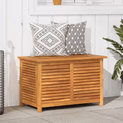 Questa cassapanca in legno da giardino offre ampio spazio per riporre cuscini per mobili da giardino e qualsiasi altra cosa c ...