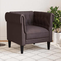 Vidaxl - Poltrona Chesterfield Marrone Scuro in Tessuto 56395