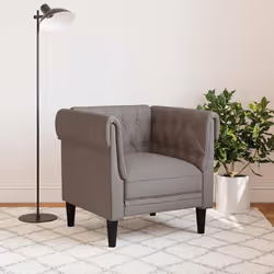 Poltrona Chesterfield Tortora in Tessutocod mxl 115518 - Vista aggiuntiva 3
