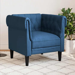 vidaXL Poltrona Chesterfield Blu in Tessuto