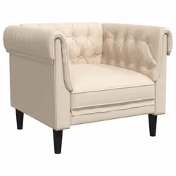 vidaXL Poltrona Chesterfield in Lino - Vista aggiuntiva 2