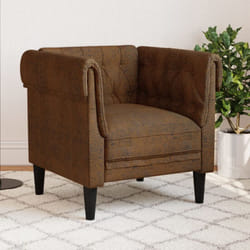 Vidaxl - Poltrona Chesterfield Marrone in Tessuto 47449