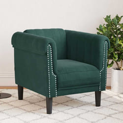 vidaXL Poltrona Verde Scuro in Velluto