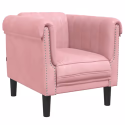vidaXL Poltrona Rosa in Velluto - Vista aggiuntiva 2