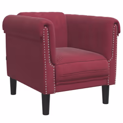 Poltrona Rosso Vino in Vellutocod mxl 115423 - Vista aggiuntiva 2