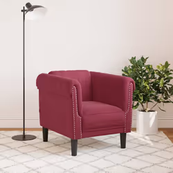 Poltrona Rosso Vino in Vellutocod mxl 115423 - Vista aggiuntiva 3