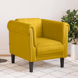 VidaXL 372571 set di mobili per soggiorno Giallo Legno compensato, Legno - Vista aggiuntiva 2