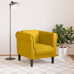 VidaXL 372571 set di mobili per soggiorno Giallo Legno compensato, Legno - Vista aggiuntiva 3