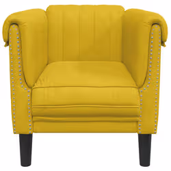 VidaXL 372571 set di mobili per soggiorno Giallo Legno compensato, Legno - Vista aggiuntiva 4