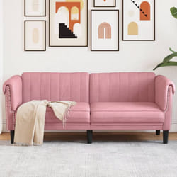 Divano a 2 Posti Rosa in Velluto vidaXL71786