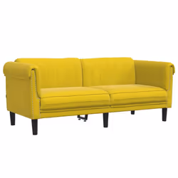 Divano a 2 Posti Giallo in Vellutocod mxl 115409 - Vista aggiuntiva 2