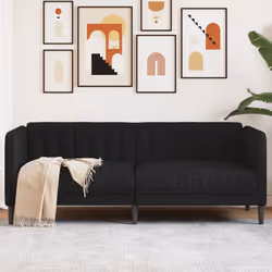 VidaXL 372606, Nero, 2 seduta(e), Schiuma, Poliestere, Polywood, Legno, 1760 mm, 765 mm