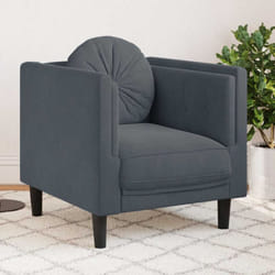 vidaXL Poltrona con Cuscino Grigio Scuro in Velluto