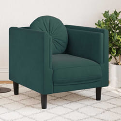 Vidaxl - Poltrona con Cuscino Verde Scuro in Velluto 49906