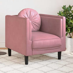 Vidaxl - Poltrona con Cuscino Rosa in Velluto 44850