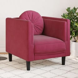 Vidaxl - Poltrona con Cuscino Rosso Vino in Velluto 70981