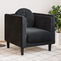 Vidaxl - Poltrona con Cuscino Nero in Velluto 17764