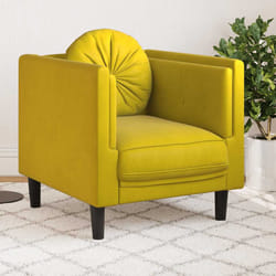 vidaXL Poltrona con Cuscino Giallo in Velluto