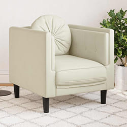 vidaXL Poltrona con Cuscino Crema in Velluto