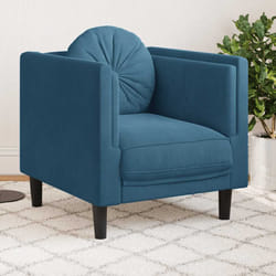 Poltrona con Cuscino Blu in Vellutocod mxl 115384
