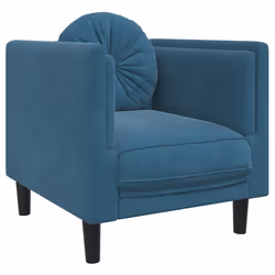 Poltrona con Cuscino Blu in Vellutocod mxl 115384 - Vista aggiuntiva 2