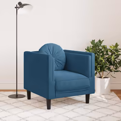 Poltrona con Cuscino Blu in Vellutocod mxl 115384 - Vista aggiuntiva 3
