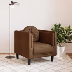 Poltrona con Cuscino Marrone in Vellutocod mxl 91416 - Vista aggiuntiva 3
