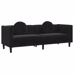 VidaXL 372647, Nero, 3 seduta(e), Poliestere, Polywood, Legno, 1935 mm, 770 mm, 700 mm