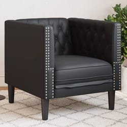 vidaXL Poltrona Chesterfield Nera in Similpelle
