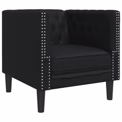vidaXL Poltrona Chesterfield Nera in Similpelle - Vista aggiuntiva 2