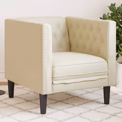 Colore: Crema Materiale: Ecopelle (75% polivinilcloruro, 20% poliestere, 5% cotone), compensato, legno massello Materiale di  ...