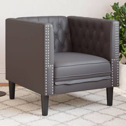 Vidaxl - Poltrona Chesterfield Grigia in Similpelle 9337