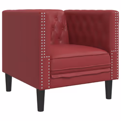 vidaXL Poltrona Chesterfield Rosso Vino in Similpelle - Vista aggiuntiva 2