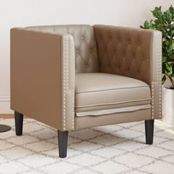 Vidaxl - Poltrona Chesterfield Cappuccino in Similpelle 809714