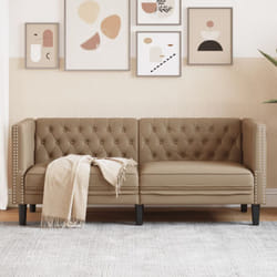 Poltrona Chesterfield a 2 Posti Cappuccino in Similpelle vidaXL5099