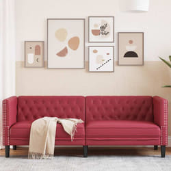 Vidaxl - Poltrona Chesterfield a 3 Posti Rosso Vino in Similpelle 995055