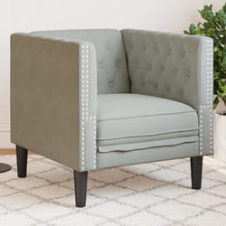 vidaXL Poltrona Chesterfield Grigio Chiaro in Velluto