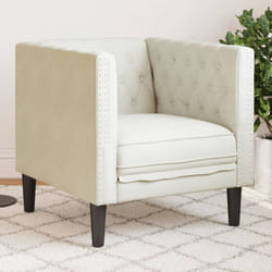 Vidaxl - Poltrona Chesterfield Crema in Velluto 358960