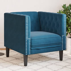 Vidaxl - Poltrona Chesterfield Blu in Velluto 661213